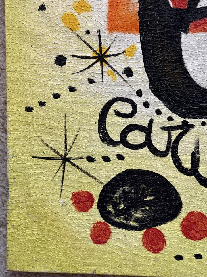 Style Of or After Miro Painting 24 by 20” on canvas Vintage Mystery Treasure ? - Image 2 of 4