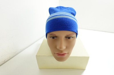 Adidas Mütze Hut Beanie Unisex Einheitsgröße Hat Vintage Acryl Nylon Blau