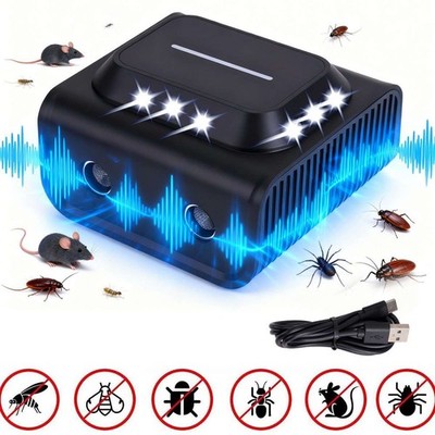 Ultrasonic Rodent Repellent Pest Repeller Mouse Blocker Rat DeterrentBlack