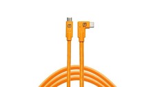 Tether Tools TetherPro USB-C to USB-C Right Angle Cable  Orange  15 feet 4.6m
