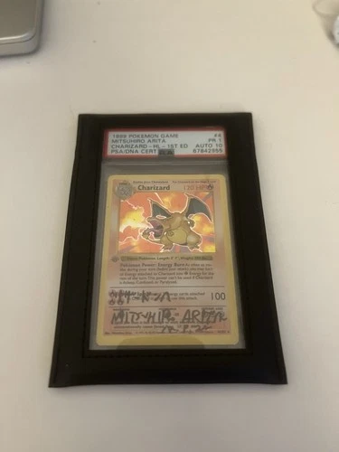 1999 1st Edition GREY STAMP Base Set Charizard PSA 1/10 Auto Mitsuhiro Arita