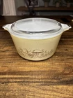 VTG PYREX Forest Fancies Mushroom Casserole Dish 473-B 1L W/Lid 470-C Excellent