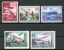 Okupacja II wojna światowa Serbia: nr Mi 26/30 niestemplowane. Mi: 160,-