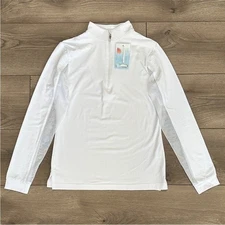 EIS Cool Sun Shirt Long Sleeve 1/4 Zip White Equestrian Shirt Size XS