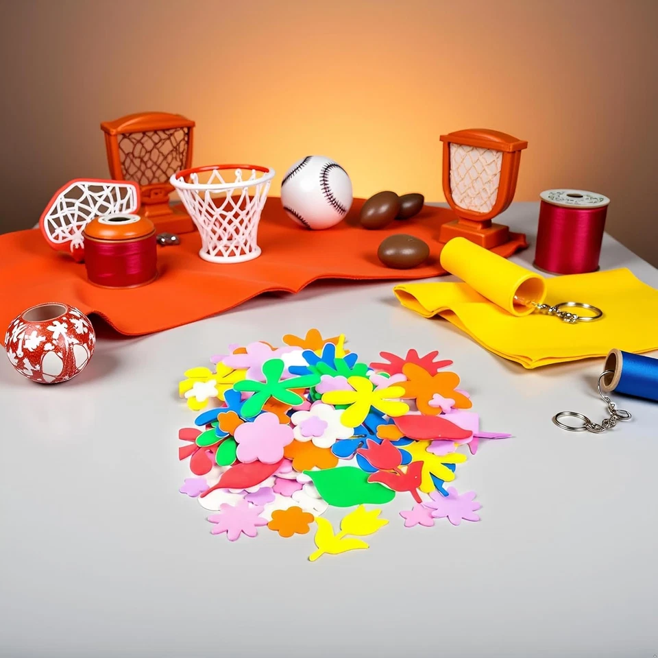 100 piezas pegatinas de espuma autoadhesivas para manualidades artísticas hágalo usted mismo - flores surtidas, mantequilla Foto 3 de 4