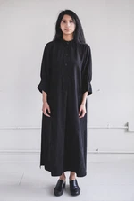 STUDIO NICHOLSON Women's Knoll Viscose Linen Dress black Size 1
