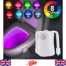 LED Toilet Bathroom Night Light PIR Motion Activated Seat Sensor 8Color Changing