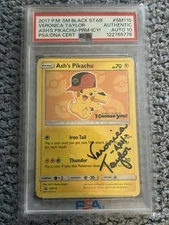 PSA Auto 10 Authentic Signed by Veronica Taylor (Ash) - Ash's Pikachu SM110