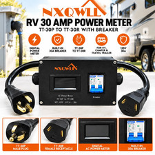 NXQWLL RV 30 Amp Power Meter TT-30P to TT-30R Breaker 125V 30A New