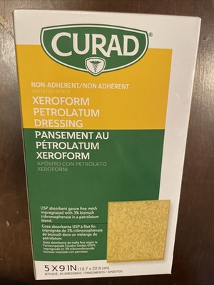 Curad XEROFORM Petrolatum Gauze Dressing Sterile 5 X 9 Quantity 50 Exp  9/2028 | eBay