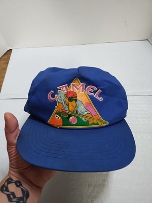 CLUB CAMEL 帽子90s Vintage cap 古着 USED Vintage Club Camel Hat Cap Snap Back White Blue Pinstripe