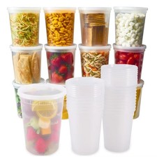 20sets Food Storage Containers with Lids 32oz Deli Cups BPA-Free Leakproof