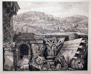Etching Cori Luigi Rossini 1825 Antique Spolia. Lazio Large Format