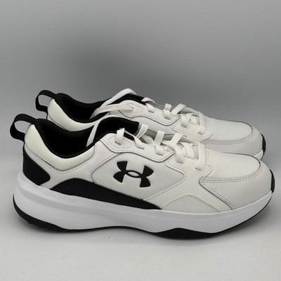 Under Armour Charged Edge Mens Shoes Size 8 Training White Black 3026727-100