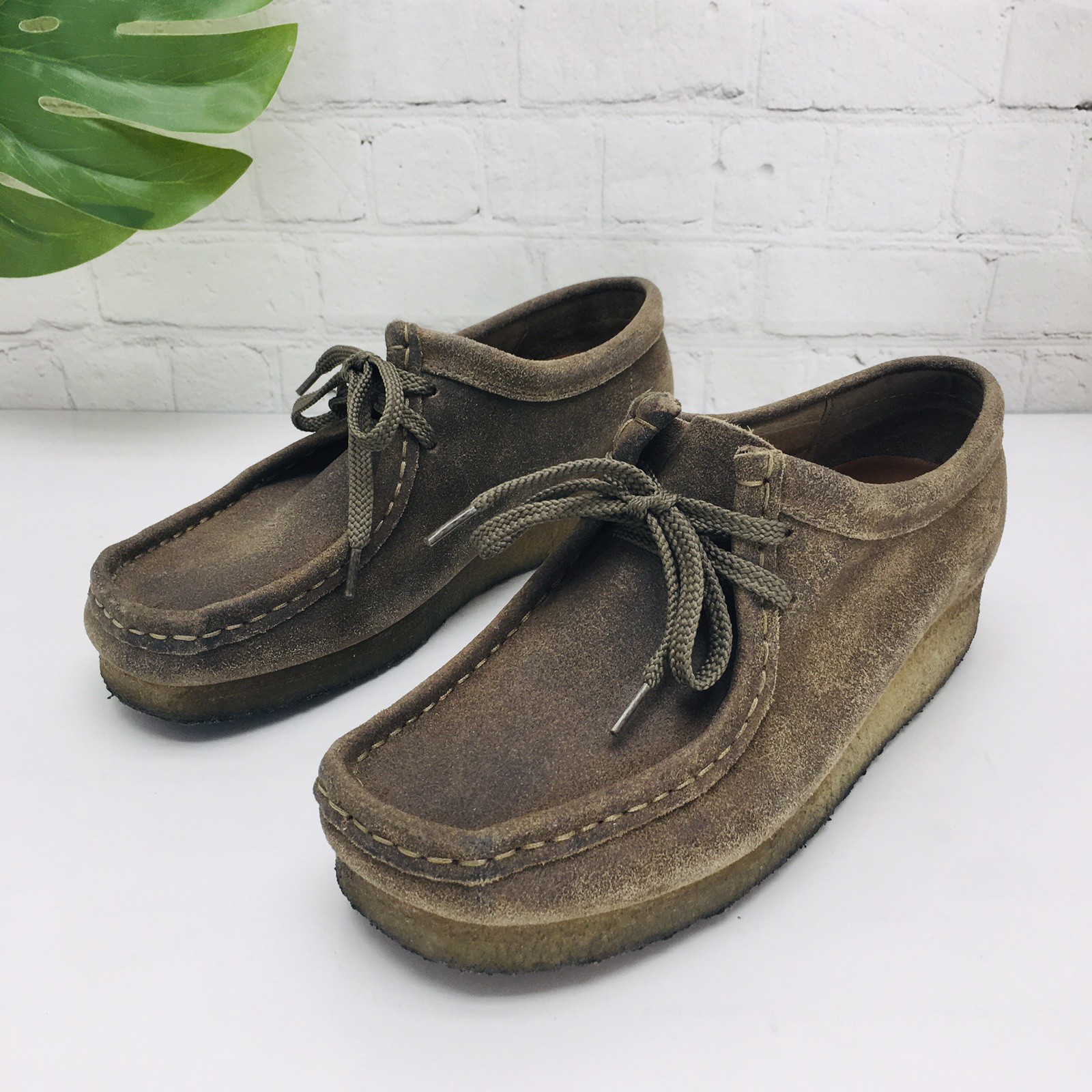 SAOLA Scarpa Clarks Padmora Wallabee donna 8 5 M grigio pelle scamosciata suola crepe naturale