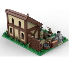 Hot Sale Medieval House Model with Interior for Medieval Casle Theme 1041