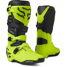 Fox Racing Comp Boots Positac TPU Plating Buckle Closure Comfort Flo Yellow