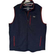 L.L Bean Vest Mens XXL Tall Blue Navy Beans Sweater Fleece Outdoor Gorpcore