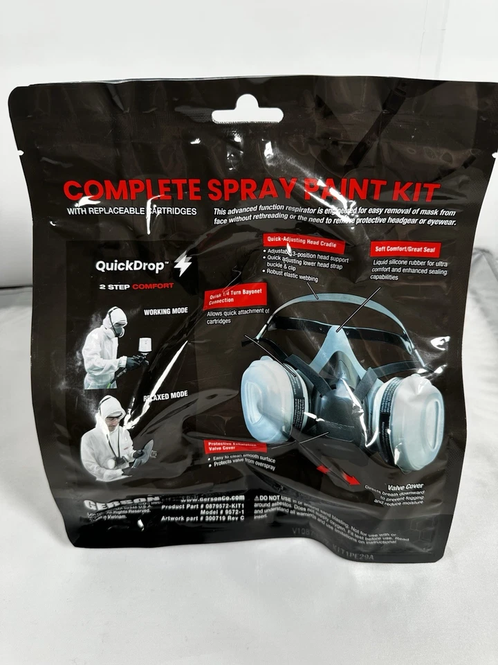 FacePiece Reusable Respirator-Gas Mask / GERSON Complete Spray Paint Kit Medium - Image 4 of 4