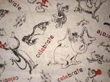 Dr. Seuss Celebrate Fabric 11" X 11" Sewing Crafting Length Piece New