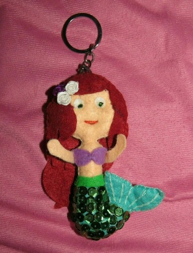 Key Chain Ariel The Little Mermaid Stuffed 100 Felt Handsewn Made In Sri Lanka Ebay