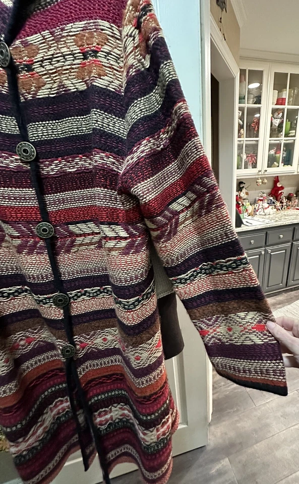 Длинный кардиган Chico's Tribal тяжелый свитер с капюшоном размер 3: большой - Изображение 4 из 4