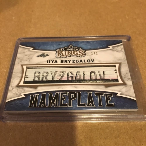 2019/20 LEAF LUMBER KINGS ILYA BRYZGALOV GAME USED  NAMEPLATE #1/1 RARE