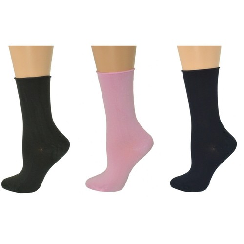 Paquete de 3 pares de calcetines redondos de bambú opacos de lujo para mujer, calcetines para mamá - Imagen 10 de 22