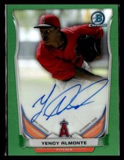 2014 Bowman Chrome Green Refractor #BCAP-YA Yency Almonte Angels /75