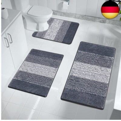 Badezimmerteppich Set 3-teilig: Ein Hauch von Luxus für Ihr Badezimmer () Badezimmerteppich Set 3-teilig: Ein Hauch von Luxus für Ihr Badezimmer