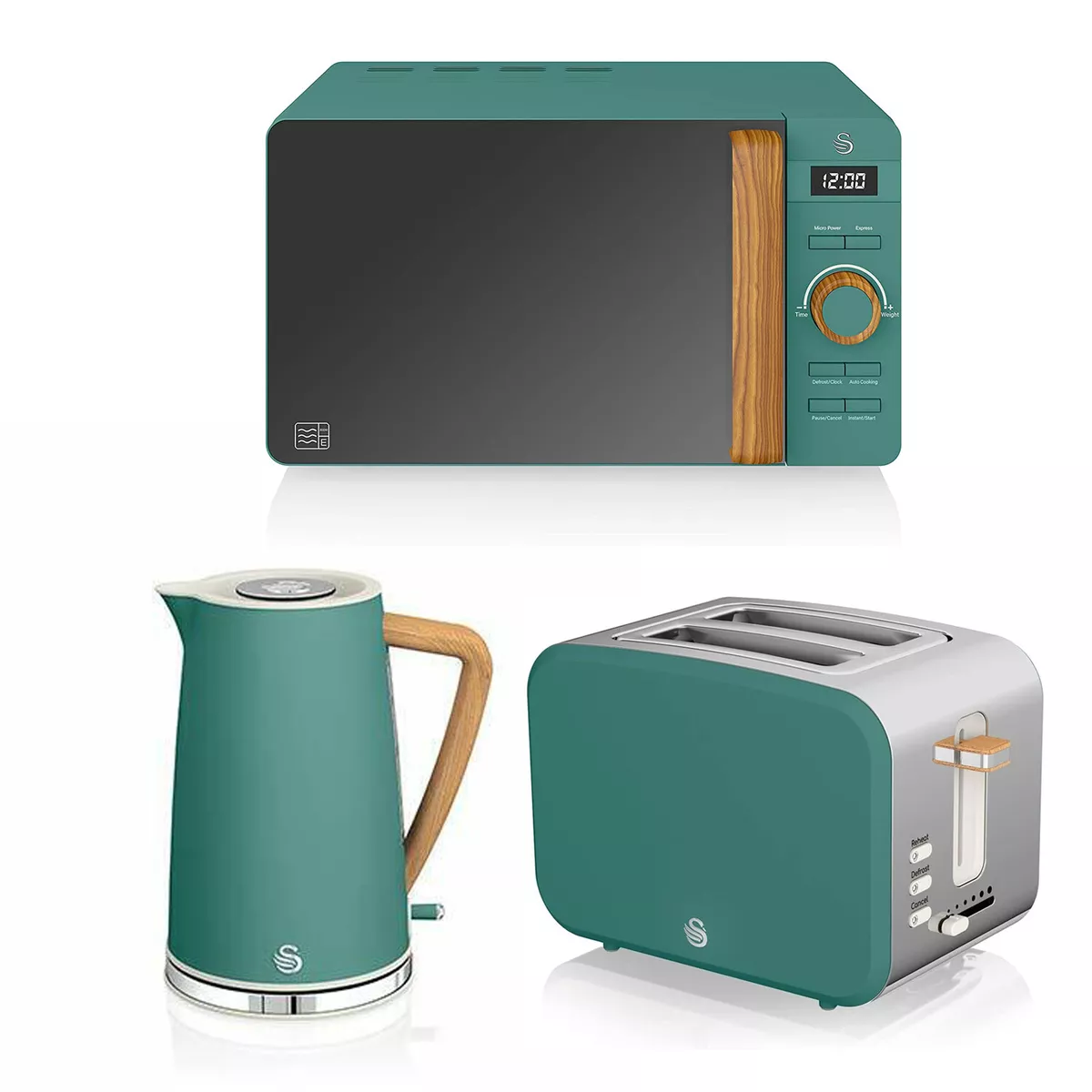 Swan Nordic 1.7L Jug Kettle 2 Slice Toaster 20L Digital