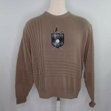 Vintage Cypress Links Golf Pullover Sweater Brown Dad Grandpa Mens XL USA Made