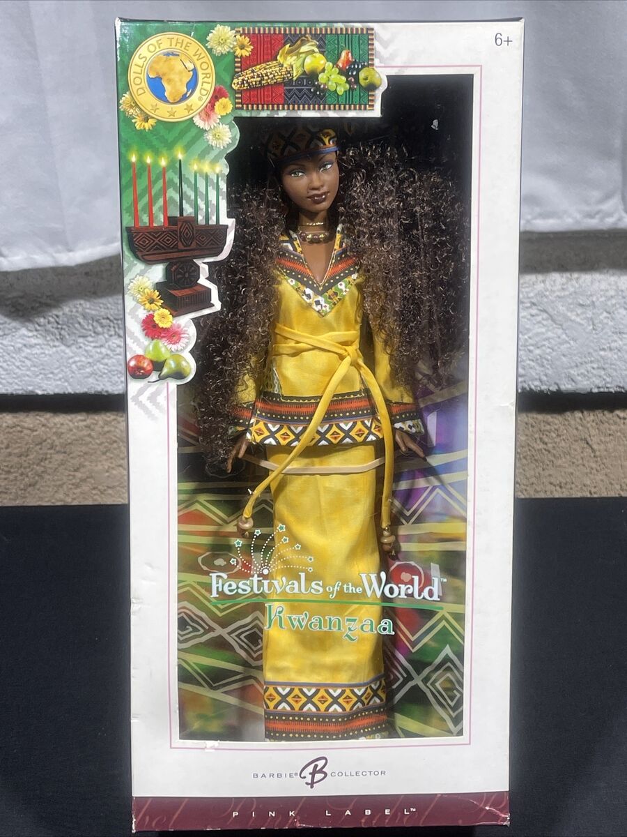 Barbie Festivals of the World Kwanzaa Doll Pink Label #J0945 Barbie Festivals of the World Kwanzaa Doll Pink Label #J0945