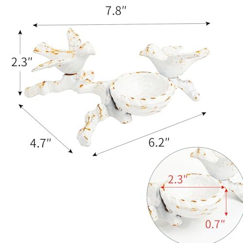 Sungmor Gusseisen Vögel Statue Tischplatte Teelicht Kerzenhalter kleines Nest Deko - Bild 10 von 15