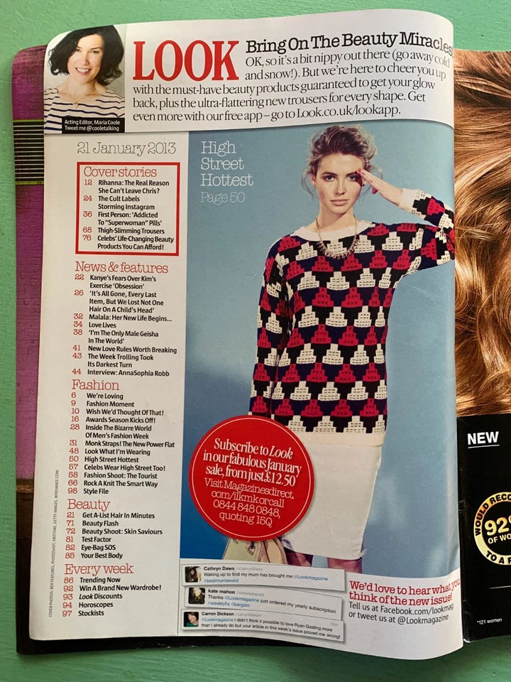 LOOK mag 21-January-2013 RIHANNA AnnaSophia Robb Luisa Omielan Model Viktoria S - Image 2 of 2