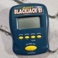 1997 Radica Pocket Blackjack 21 Handheld Poker Game Vintage Tested Works