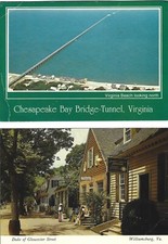 POCZTÓWKI - CHESAPEAKE BAY BRIDGE-TUNEL + KSIĄŻĘ GLOUCESTER STREET - VIRGINIA