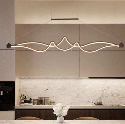 45W LED Ceiling Pendant Light Linear wave Hanging Chandelier Indoor Lighting