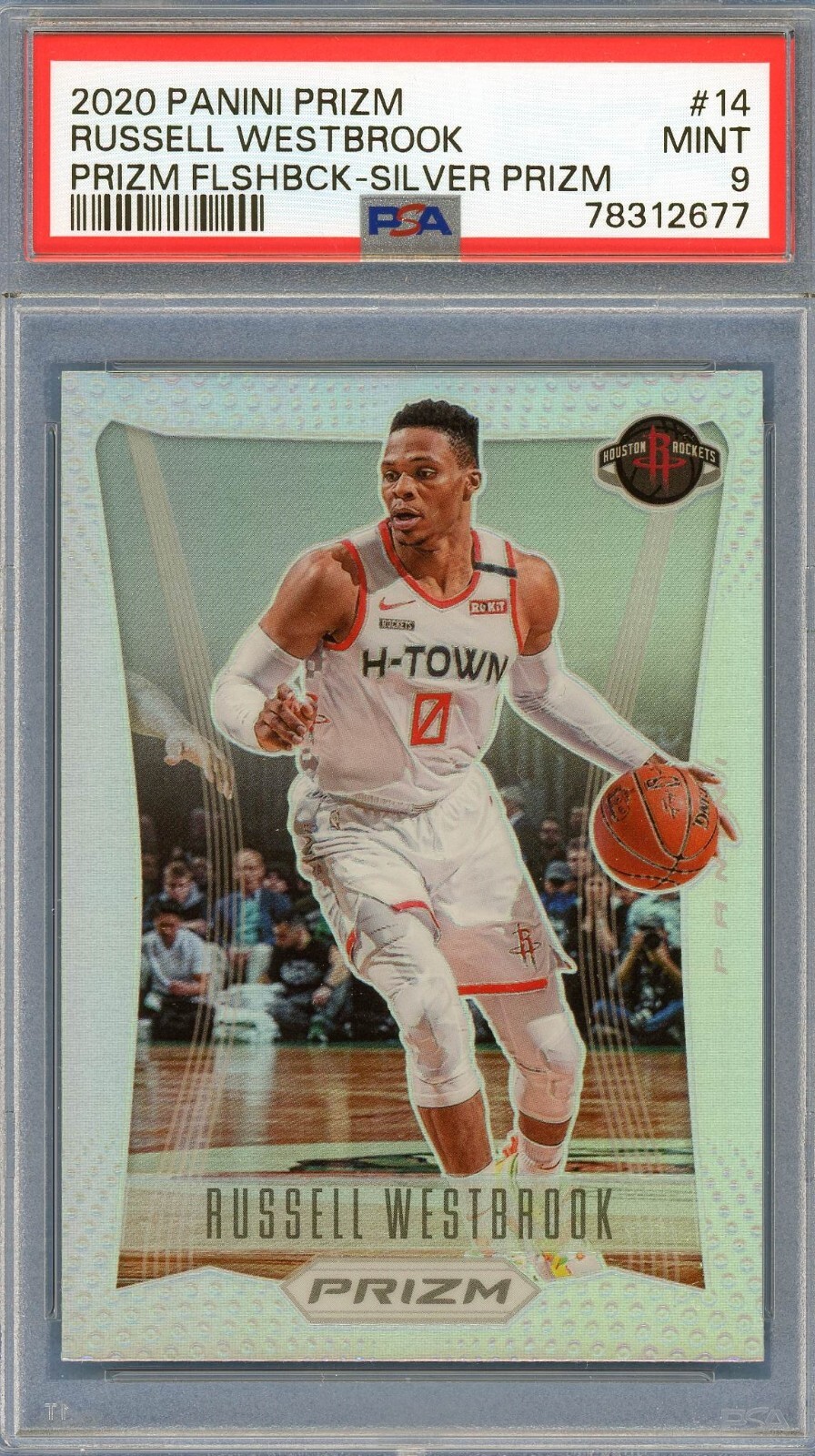 2020 Panini Prizm # 14 Russell Westbrook Flashback Silver PSA 9 Mint Rockets