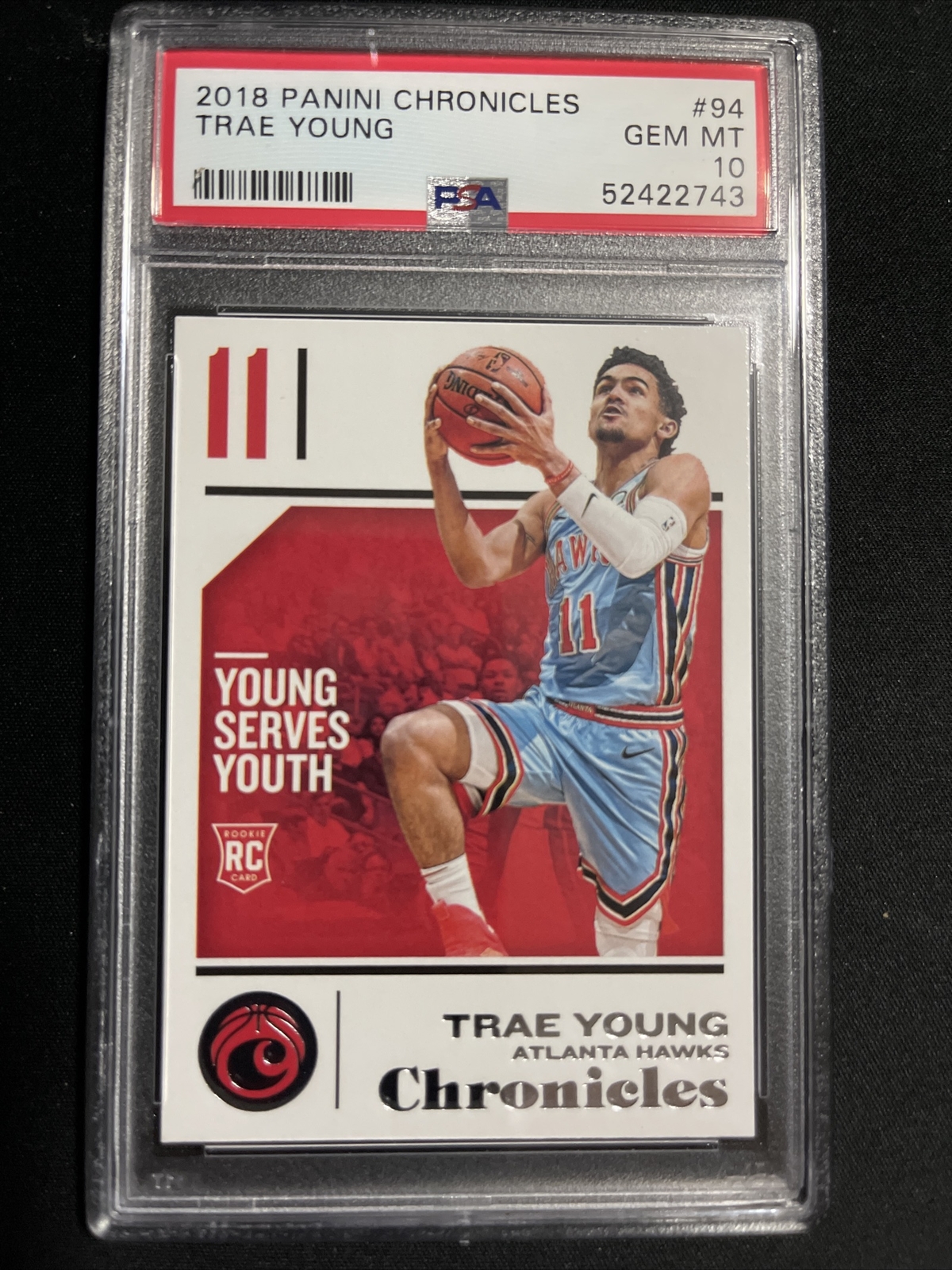 Trae Young 2018-19 Panini Chronicles RC #94 Rookie PSA 10 Atlanta Hawks 2743