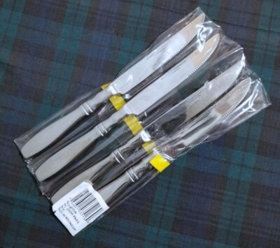 NIB REED & BARTON HERITAGE MINT BROMPTON 4PCS STEAK STAINLESS STEEL KNIVES