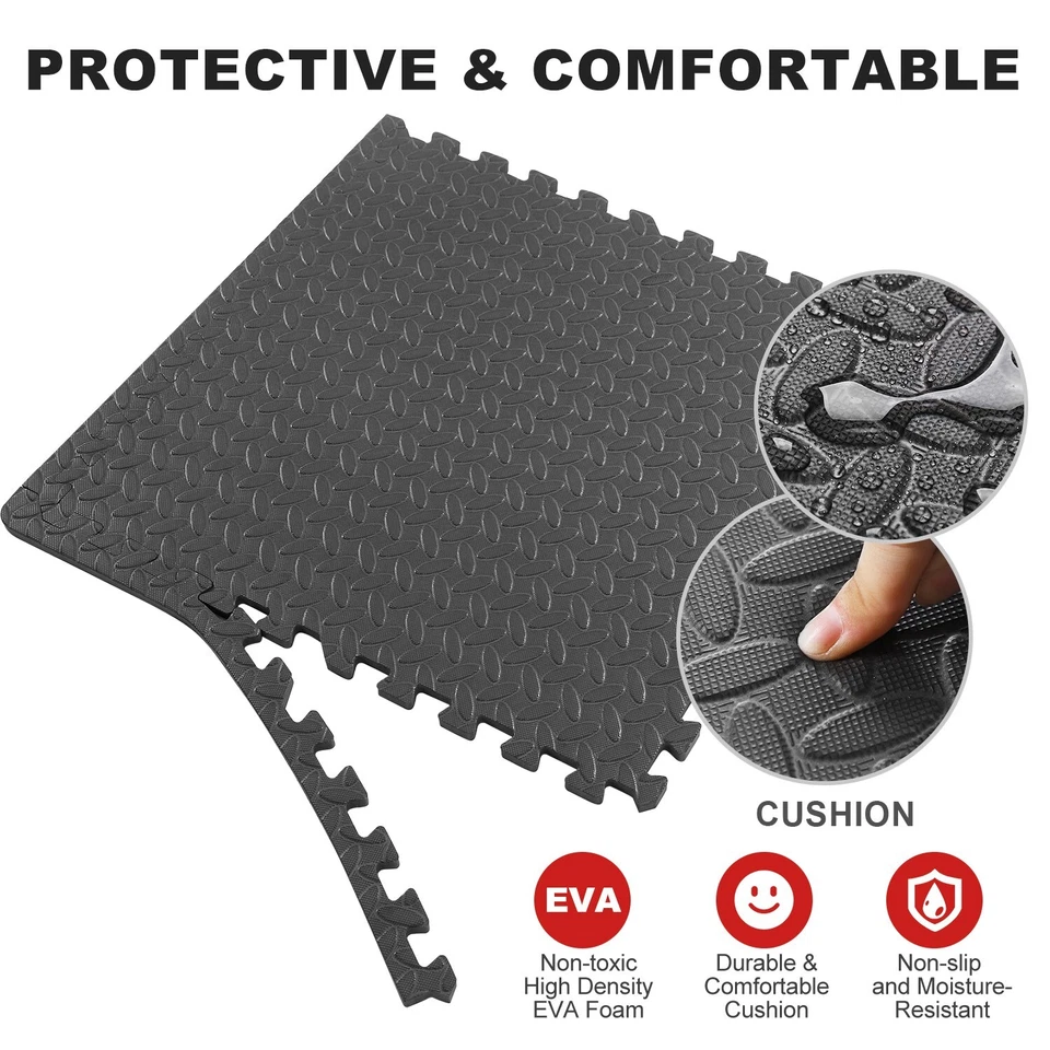 XPRT Fitness Exercise Puzzle Mat Interlocking Foam Gym Floor Tiles 1/2" Thick - Image 4 of 4