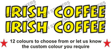 2 x Irish Coffee Stickers decals street coffee van catering trailer (choose size
