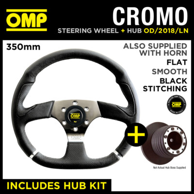 OMP 350mm CHROME STEERING WHEEL & HUB KIT fits VAUXHALL OMEGA B 94-99