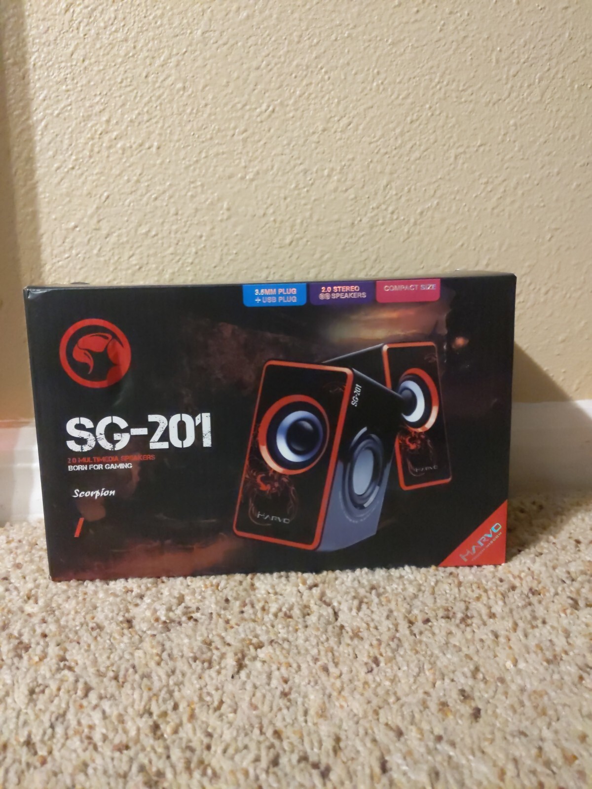 Marvo Sg-201 Scorpion Stereo Speakers 3.5mm+USB Open Box