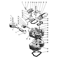 KAWASAKI W1 W2 W3 650 1965-1975 Kit viti CROCE inox n°2 cilindri 