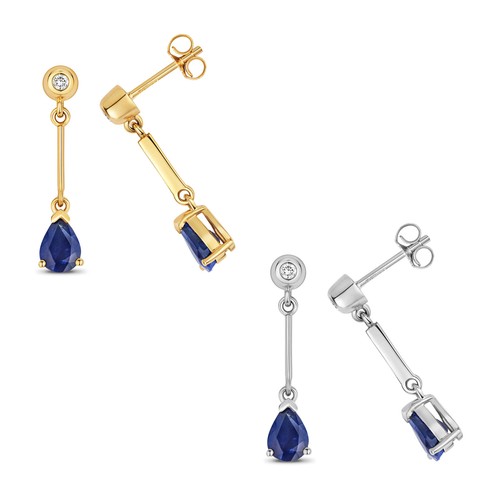 Boucles D'oreilles Femme En Or 18 Carats Avec Diamant 0.06 Carat - Neuf Avec étiquettes