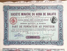Soci&eacute;t&eacute; Miniere du Koba de Balato S. A., Gr&uuml;nder 1908