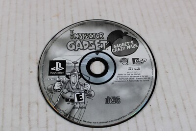 Inspector Gadget: Gadget's Crazy Maze (PS1, 2001) - Complete Disc, Booklet, Case