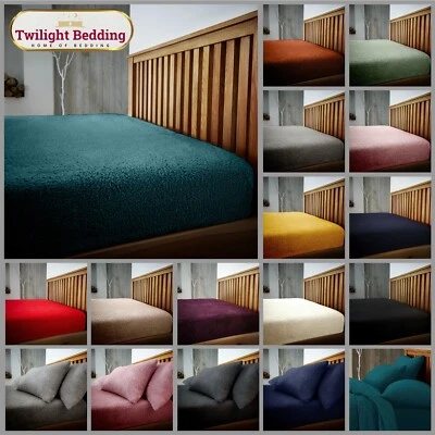 Teddy Bear Fleece Fitted Sheet 25cm Deep Warm Cosy Bed Sheet Single Double King